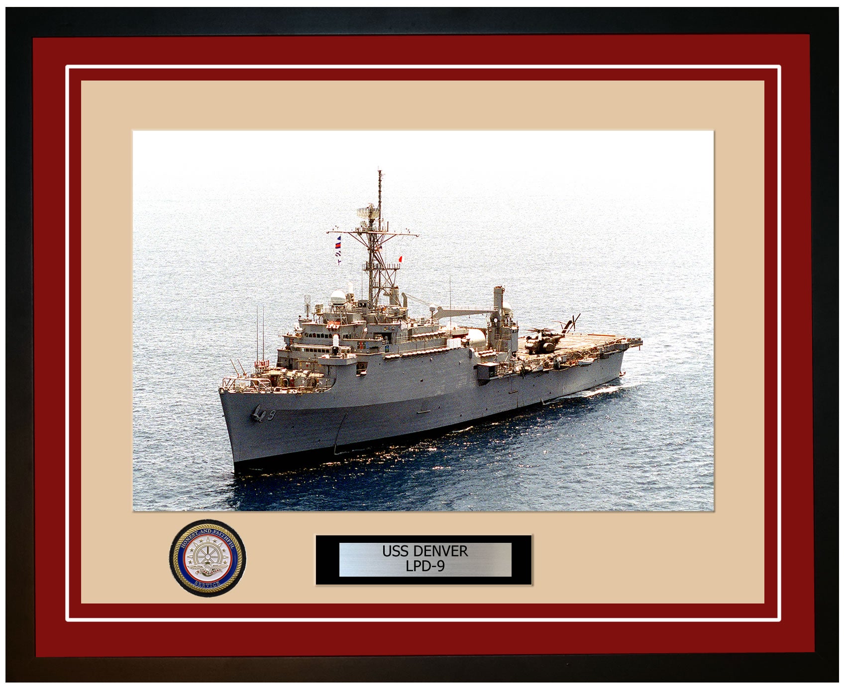 USS DETECTOR MSO-429 Framed Navy Ship Display Burgundy – Navy Emporium