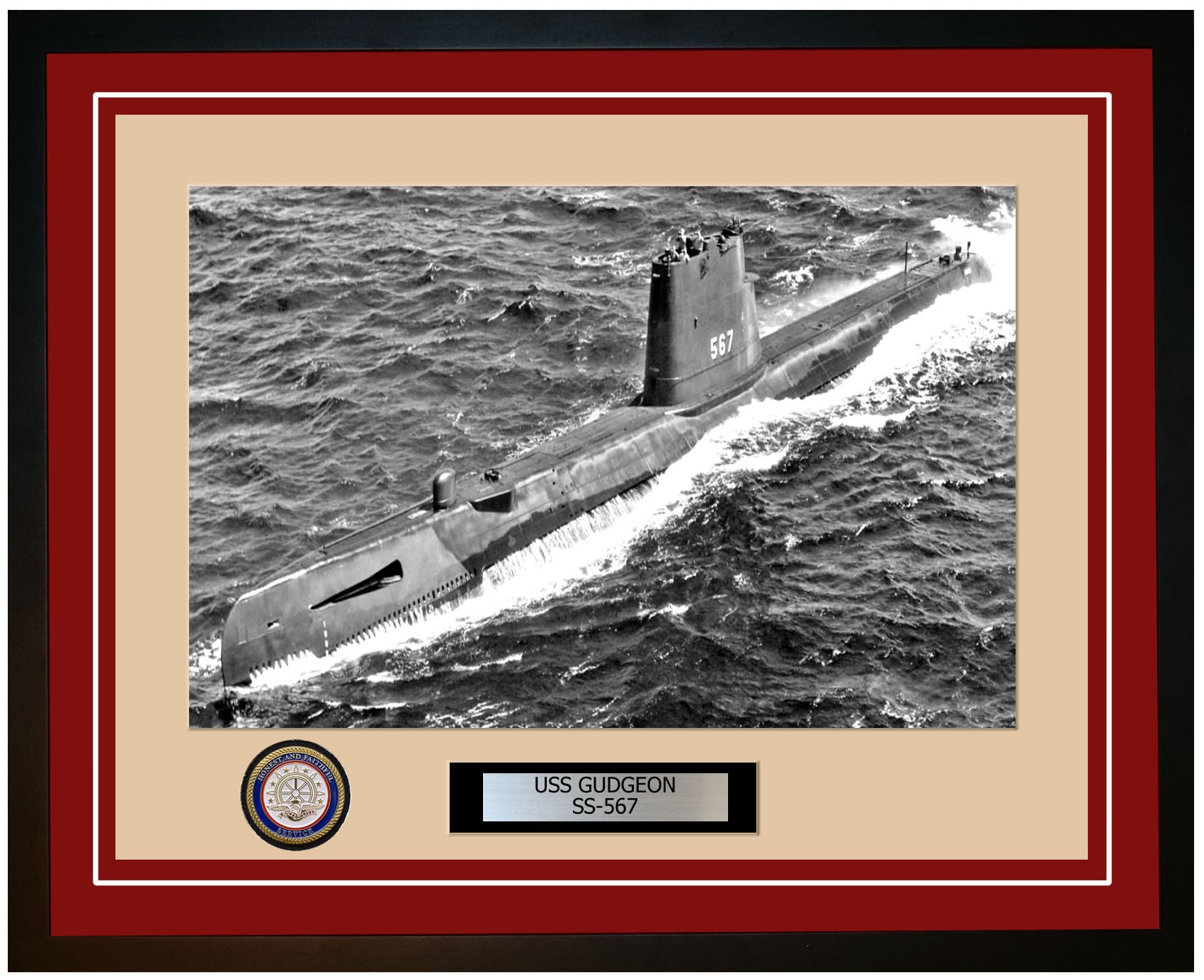 USS DETECTOR MSO-429 Framed Navy Ship Display Burgundy – Navy Emporium