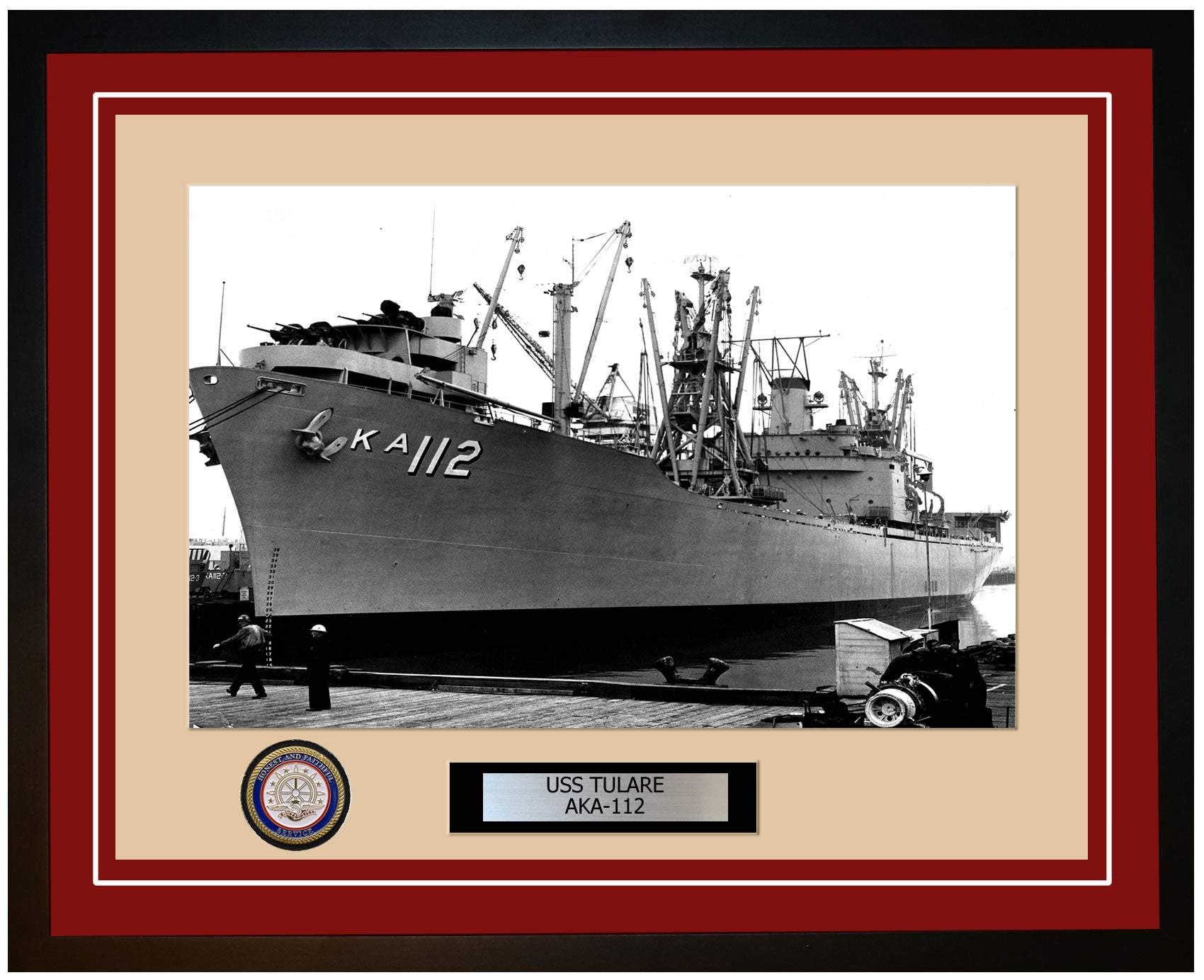 USS Tulare AKA-112 Framed Navy Ship Photo 75AKA112