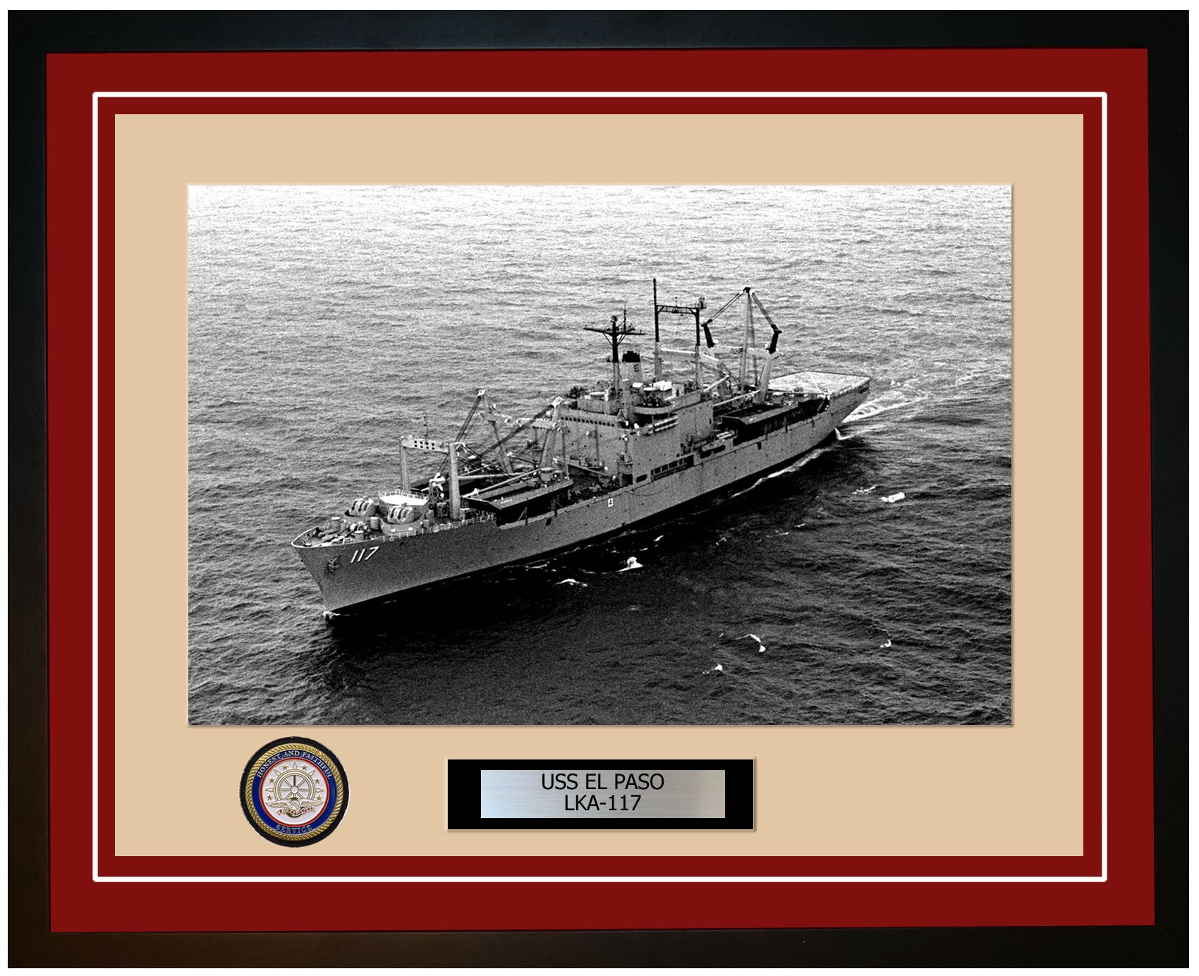 USS El Paso LKA-117 Framed Navy Ship Photo Burgundy – Navy Emporium