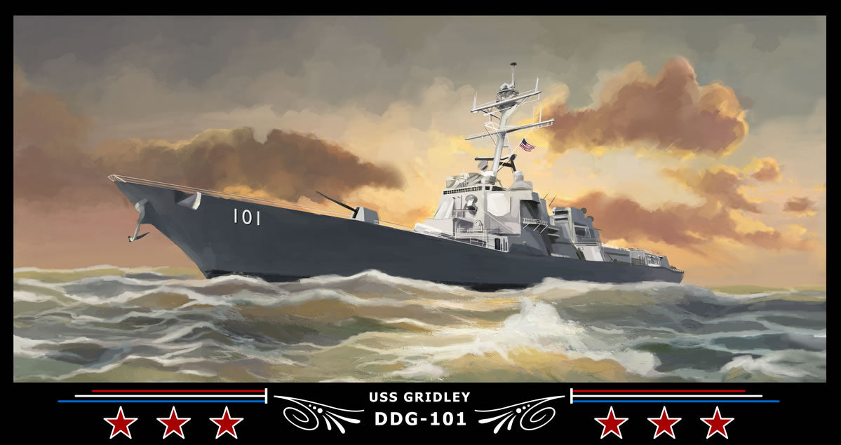 Navy Emporium USS Gridley DDG-101 Canvas Photo Print 37DDG101