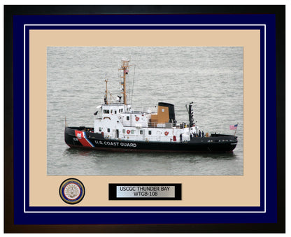 USCGC THUNDER BAY WTGB 108 Framed Coast Guard Ship Photo Blue 100WTGB108