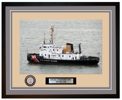 USCGC THUNDER BAY WTGB 108 Framed Coast Guard Ship Photo Grey 100WTGB108