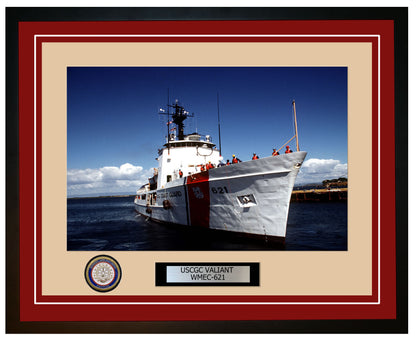 USCGC VALIANT WMEC 621 Framed Coast Guard Ship Photo Burgundy 106WMEC621