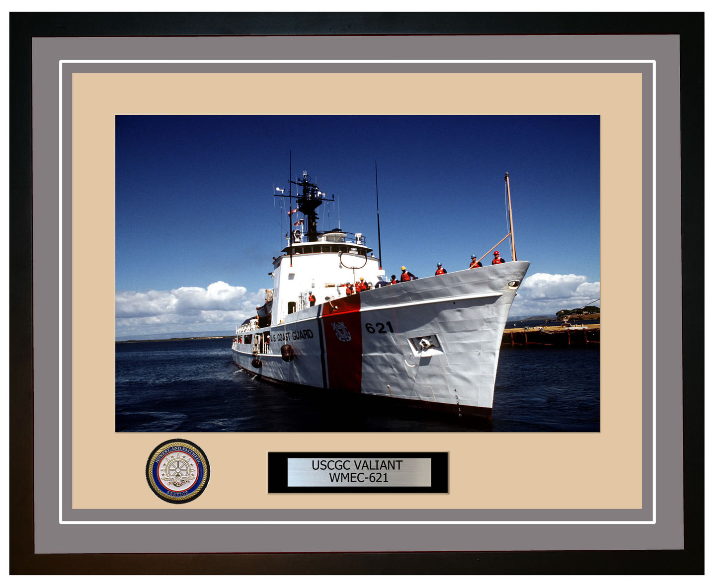 USCGC VALIANT WMEC 621 Framed Coast Guard Ship Photo Grey 106WMEC621