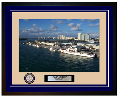 USCGC VALIANT WMEC 621 Framed Coast Guard Ship Photo Blue 107WMEC621