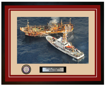 USCGC ANACAPA WPB 1335 Framed Coast Guard Ship Photo Burgundy 10WPB1335