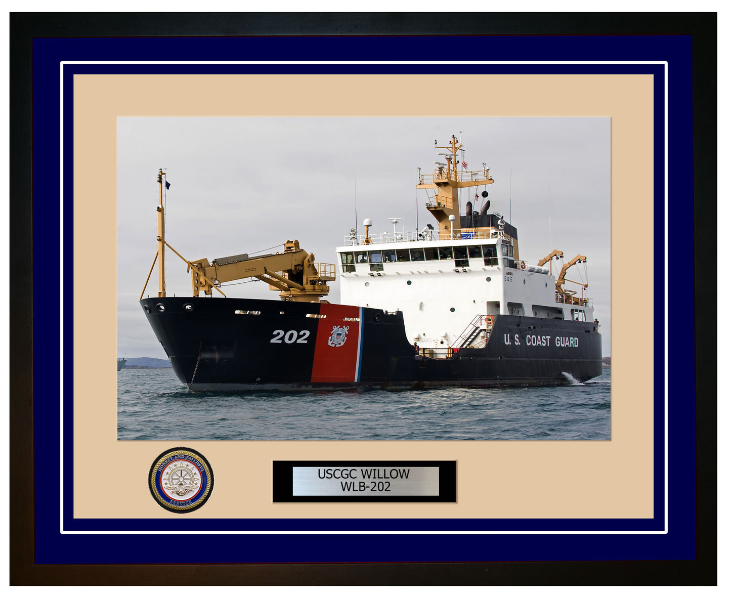 USCGC WILLOW WLB 202 Framed Coast Guard Ship Photo Blue 117WLB202