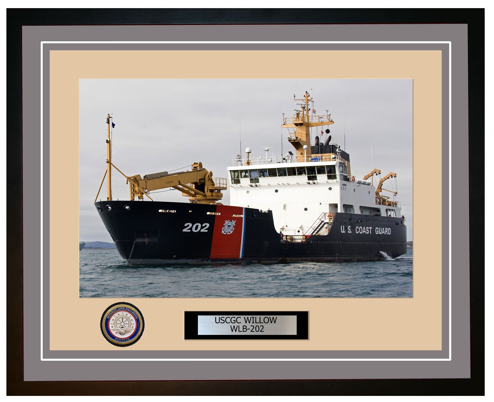 USCGC WILLOW WLB 202 Framed Coast Guard Ship Photo Grey 117WLB202