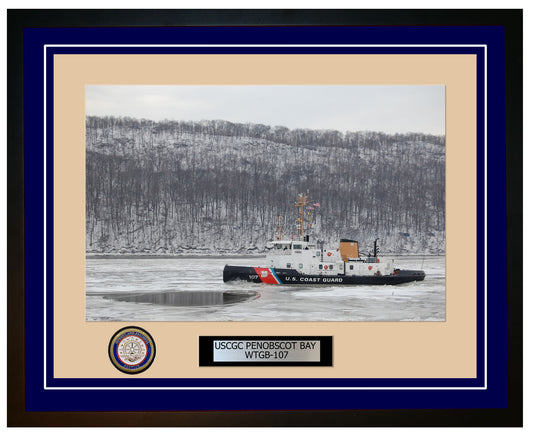 USCGC PENOBSCOT BAY WTGB 107 Framed Coast Guard Ship Photo Blue 121WTGB107