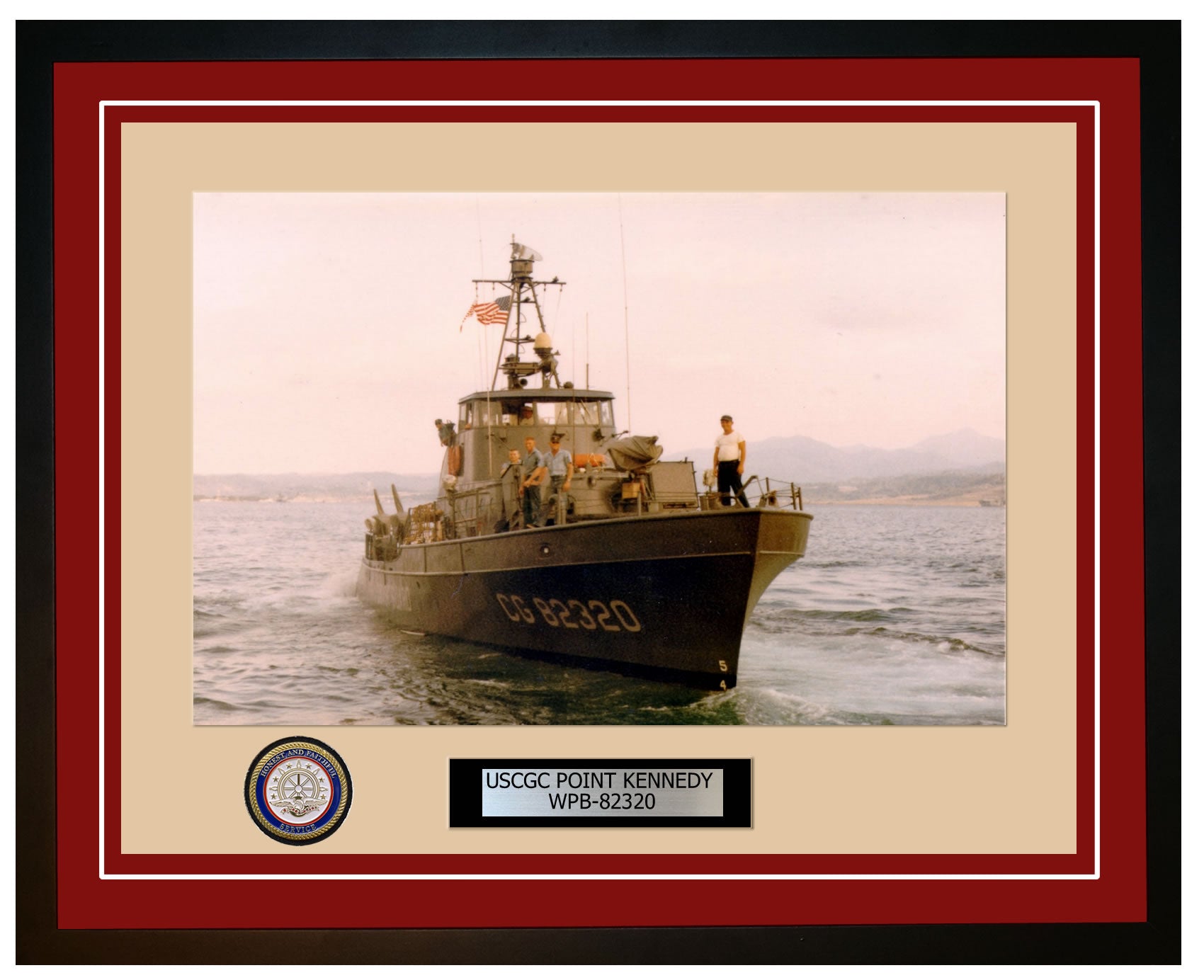 USCGC POINT KENNEDY WPB 82320 Framed Coast Guard Ship Photo Burgundy 123WPB82320