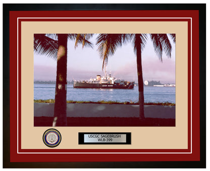 USCGC SAGEBRUSH WLB 399 Framed Coast Guard Ship Photo Burgundy 127WLB399