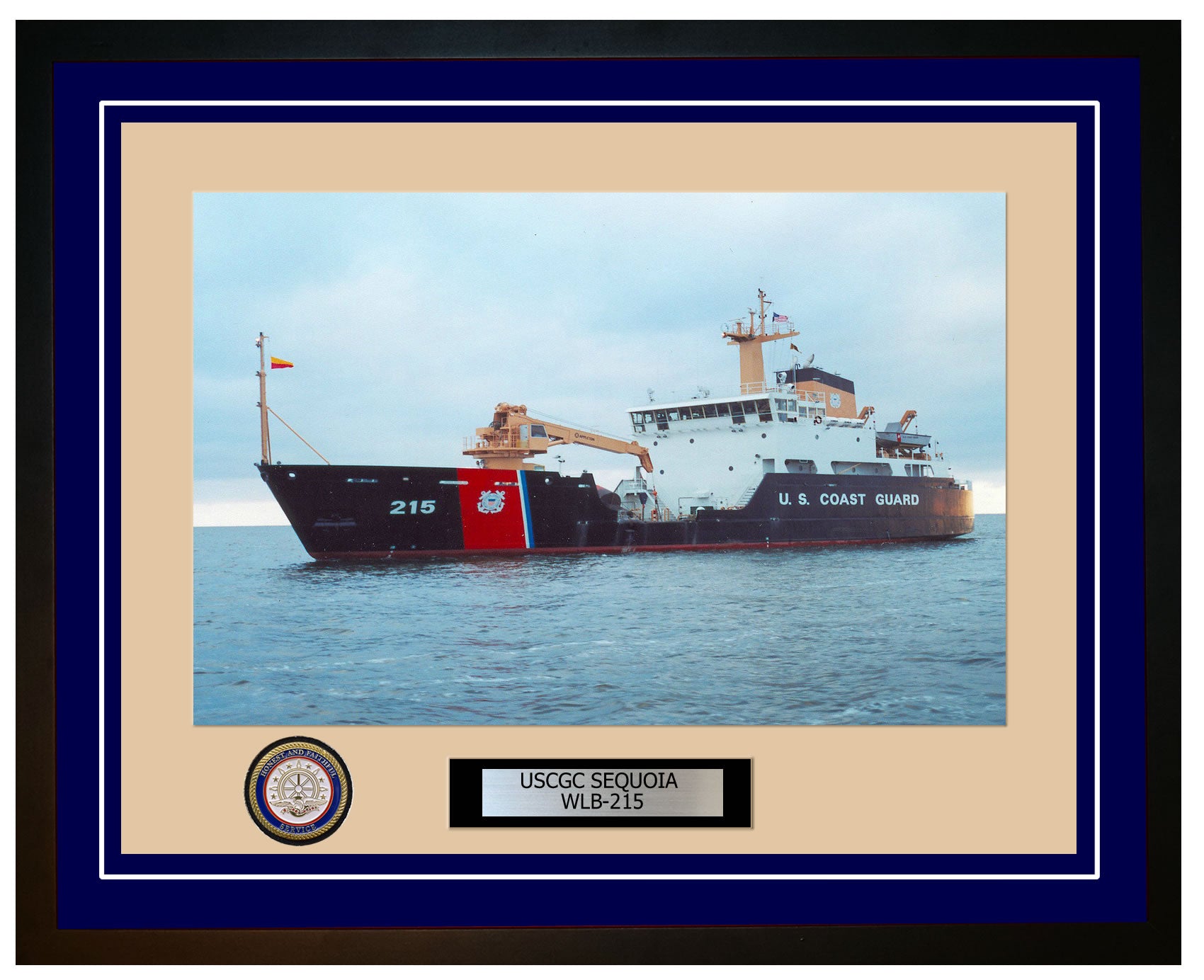 USCGC SEQUOIA WLB 215 Framed Coast Guard Ship Photo Blue 133WLB215