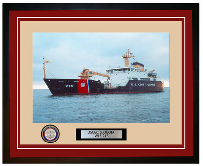 USCGC SEQUOIA WLB 215 Framed Coast Guard Ship Photo Burgundy 133WLB215