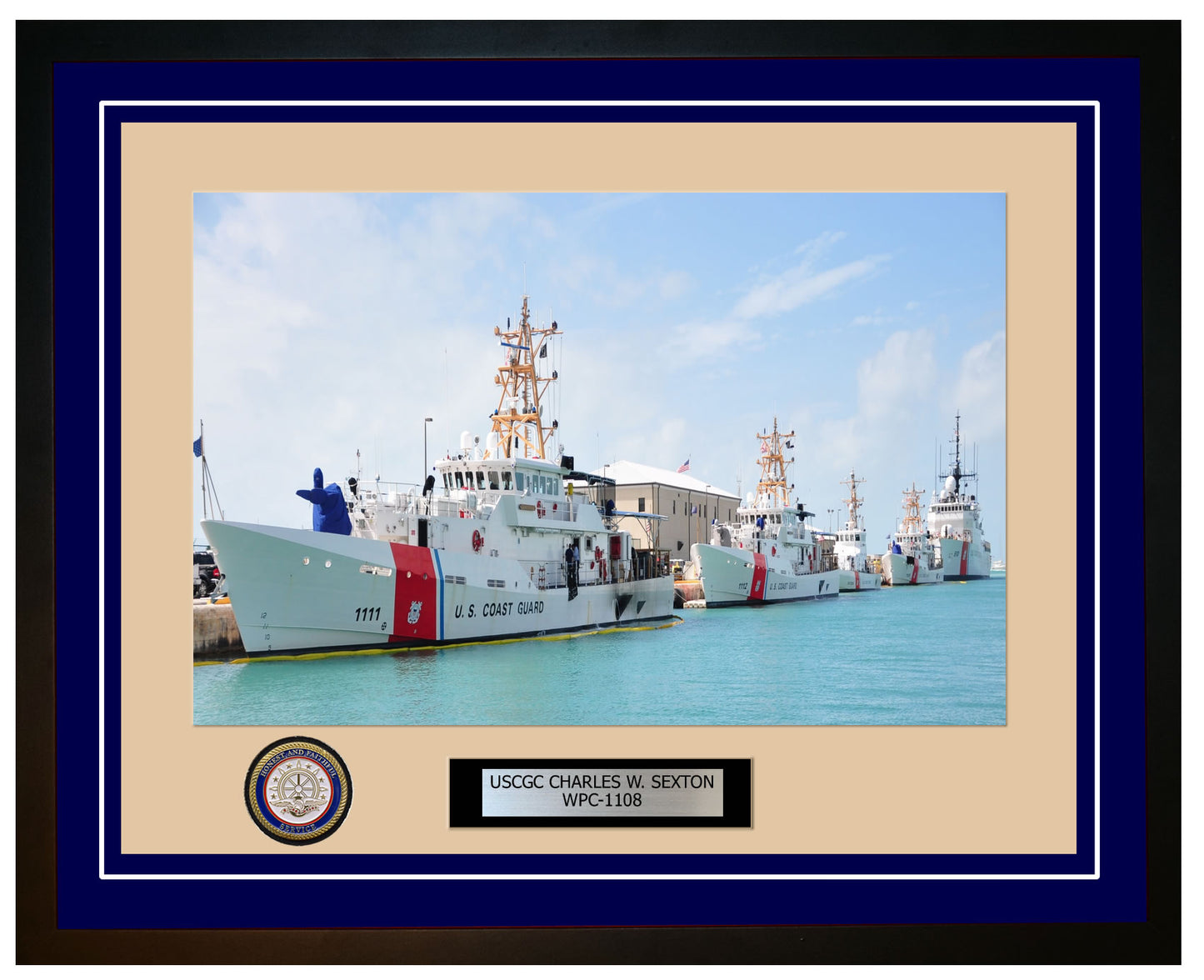 USCGC CHARLES W. SEXTON WPC 1108 Framed Coast Guard Ship Photo Blue 143WPC1108