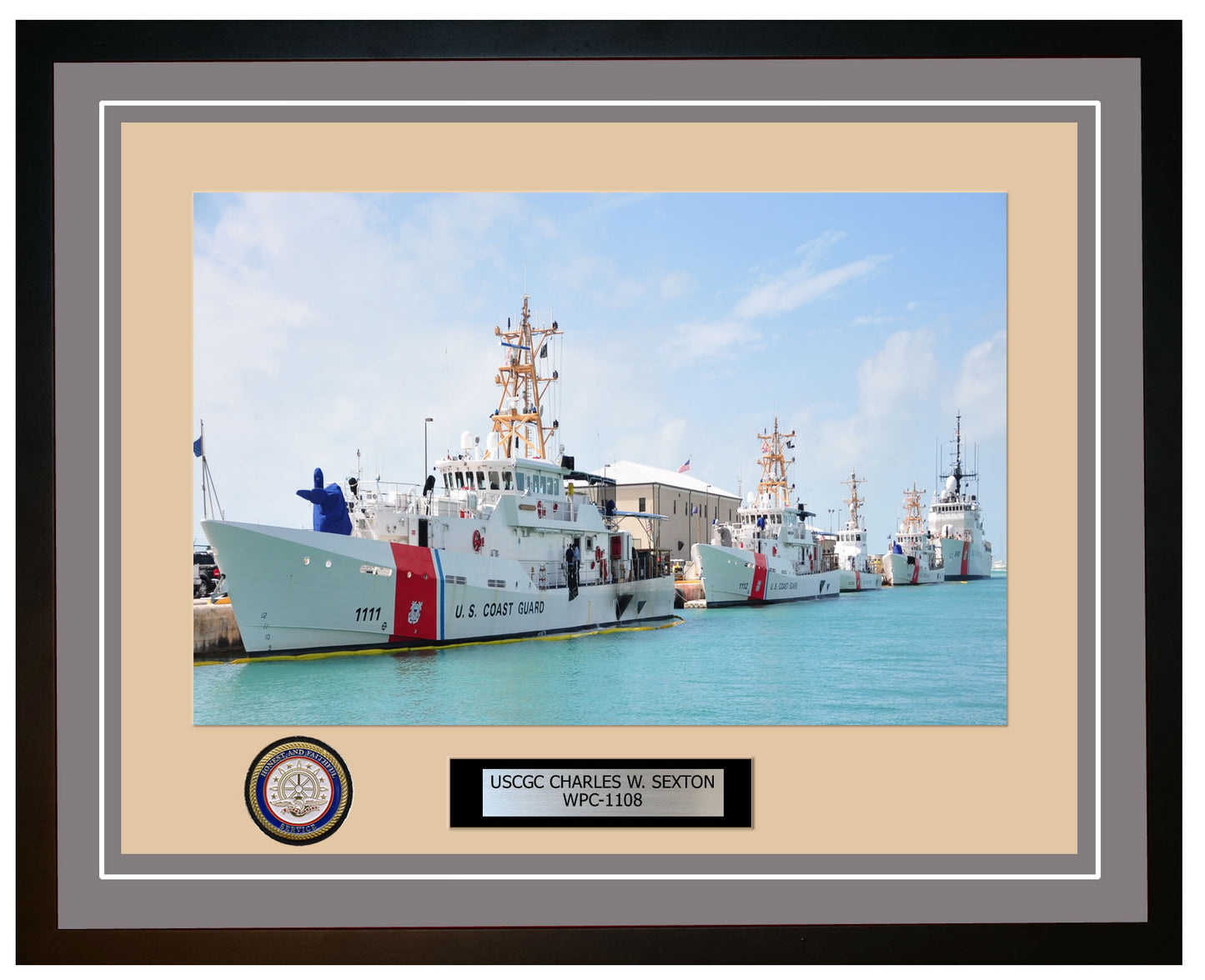 USCGC CHARLES W. SEXTON WPC 1108 Framed Coast Guard Ship Photo Grey 143WPC1108