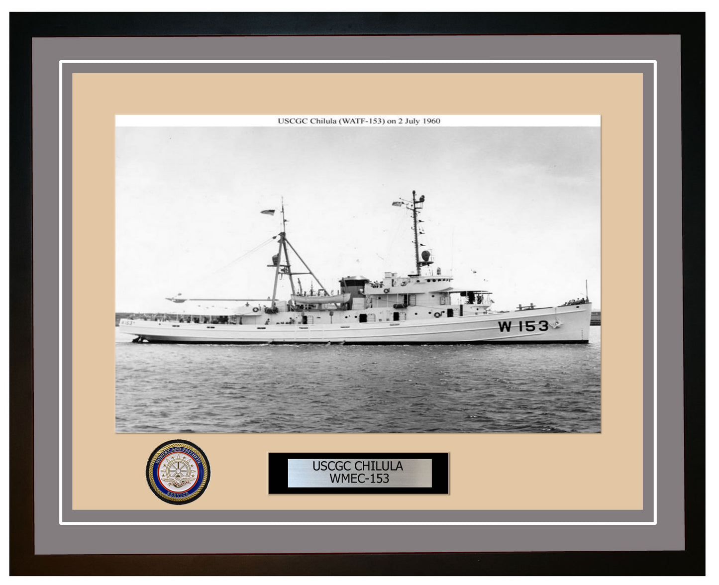 USCGC CHILULA WMEC 153 Framed Coast Guard Ship Photo Grey 146WMEC153