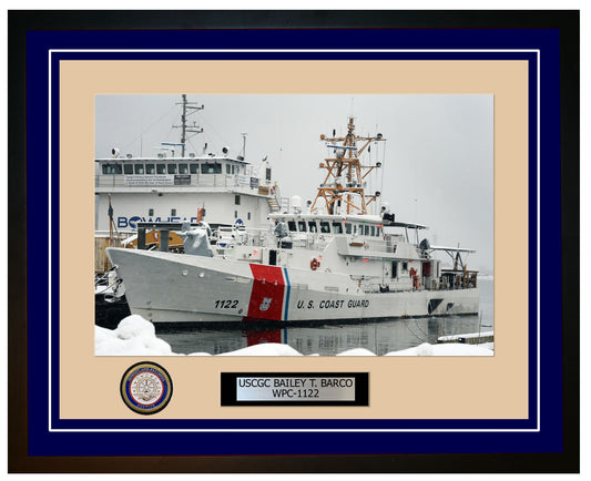 USCGC BAILEY T. BARCO WPC 1122 Framed Coast Guard Ship Photo Blue 14WPC1122