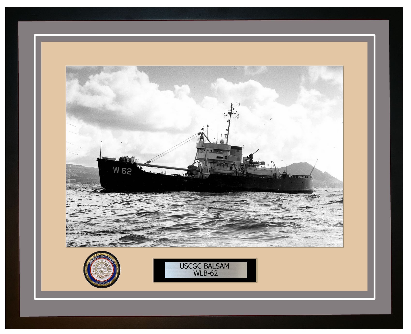 USCGC BALSAM WLB 62 Framed Coast Guard Ship Photo Grey 15WLB62