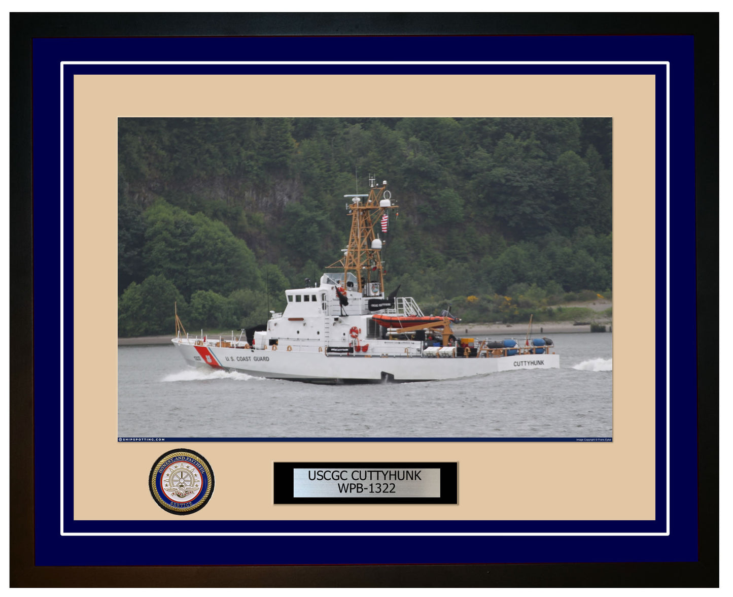 USCGC CUTTYHUNK WPB 1322 Framed Coast Guard Ship Photo Blue 160WPB1322