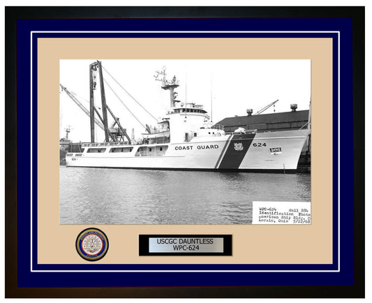 USCGC DAUNTLESS WPC 624 Framed Coast Guard Ship Photo Blue 162WPC624