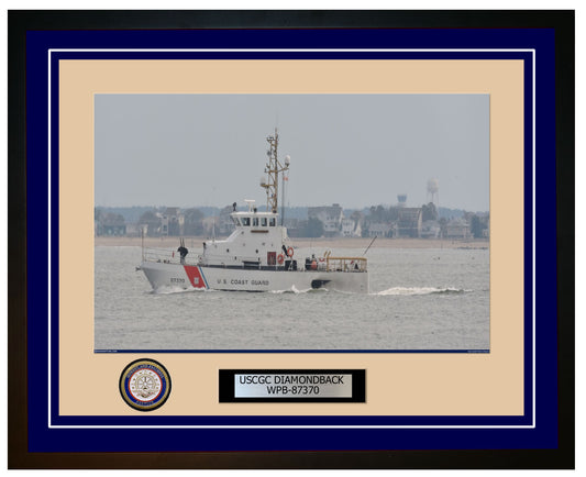 USCGC DIAMONDBACK WPB 87370 Framed Coast Guard Ship Photo Blue 165WPB87370