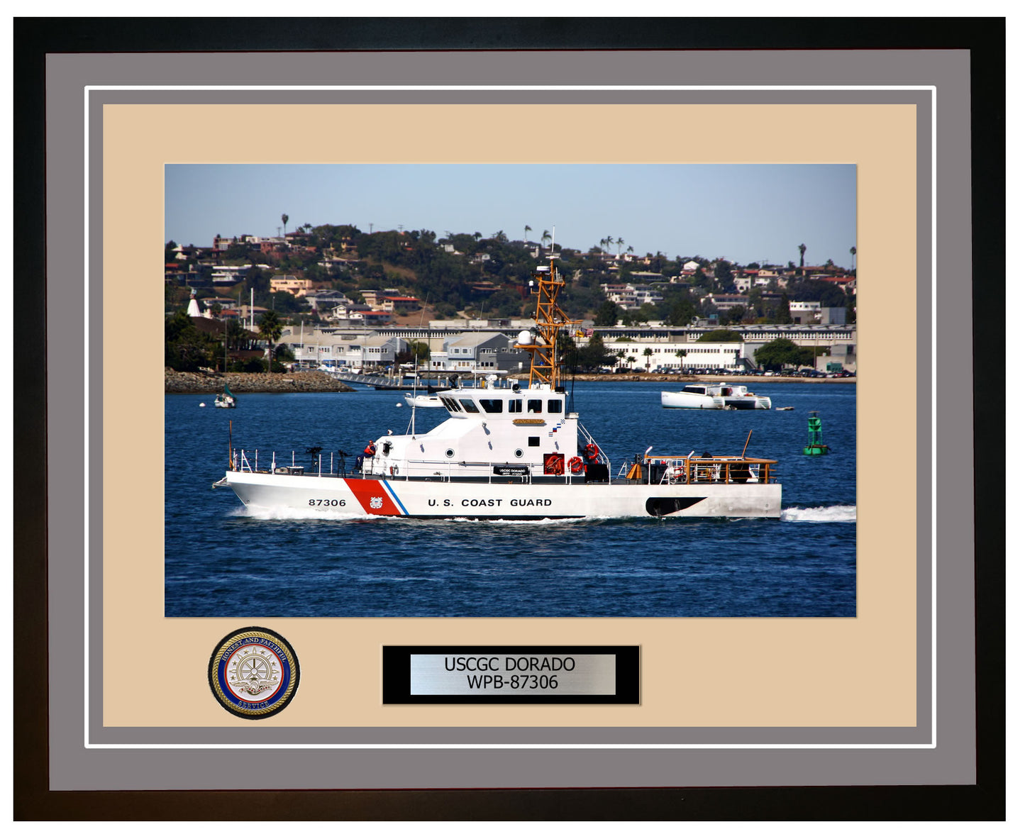 USCGC DORADO WPB 87306 Framed Coast Guard Ship Photo Grey 168WPB87306