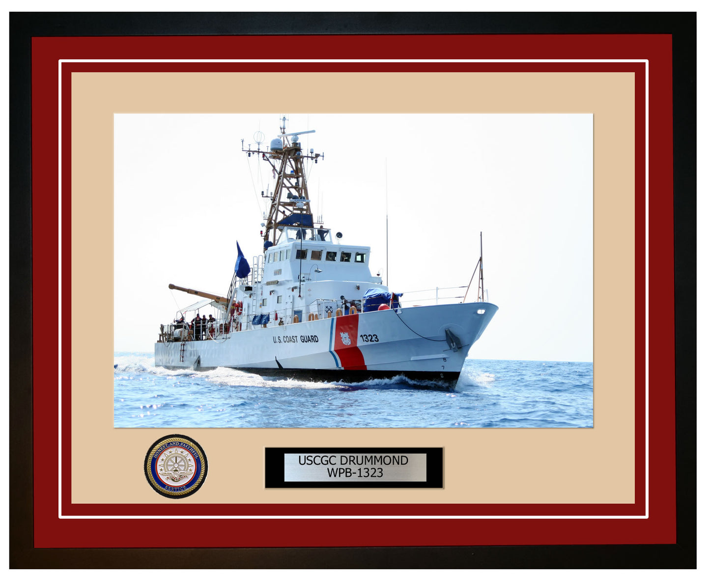 USCGC DRUMMOND WPB 1323 Framed Coast Guard Ship Photo Burgundy 169WPB1323