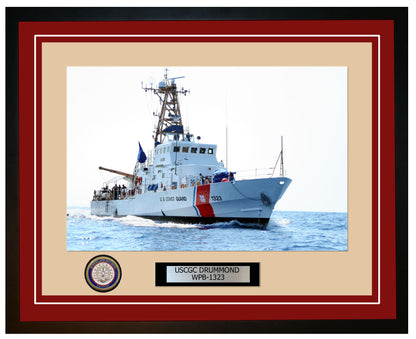 USCGC DRUMMOND WPB 1323 Framed Coast Guard Ship Photo Burgundy 169WPB1323