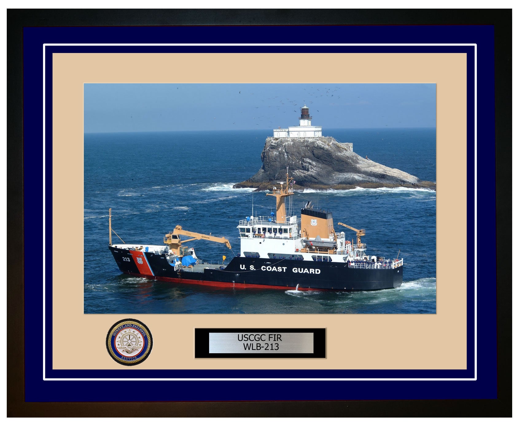 USCGC FIR WLB 213 Framed Coast Guard Ship Photo Blue 178WLB213