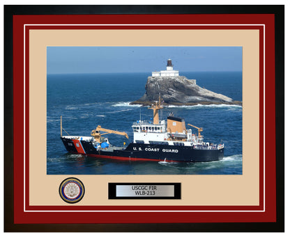 USCGC FIR WLB 213 Framed Coast Guard Ship Photo Burgundy 178WLB213