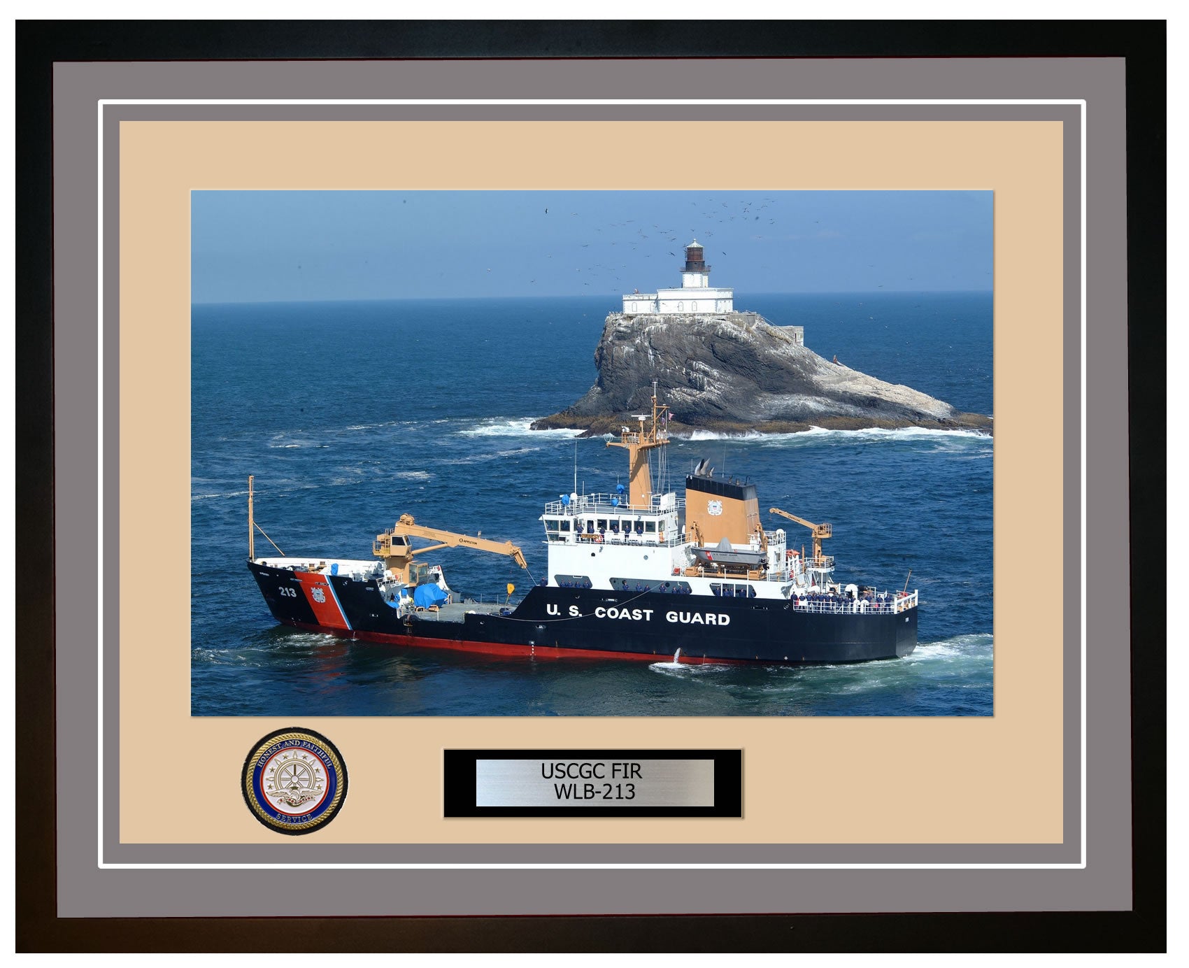 USCGC FIR WLB 213 Framed Coast Guard Ship Photo Grey 178WLB213