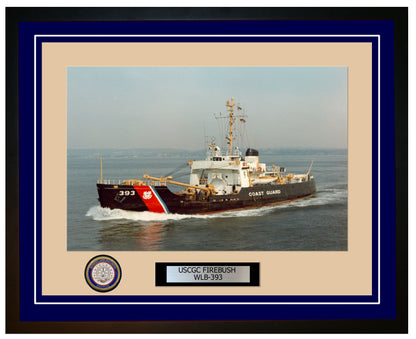 USCGC FIREBUSH WLB 393 Framed Coast Guard Ship Photo Blue 179WLB393