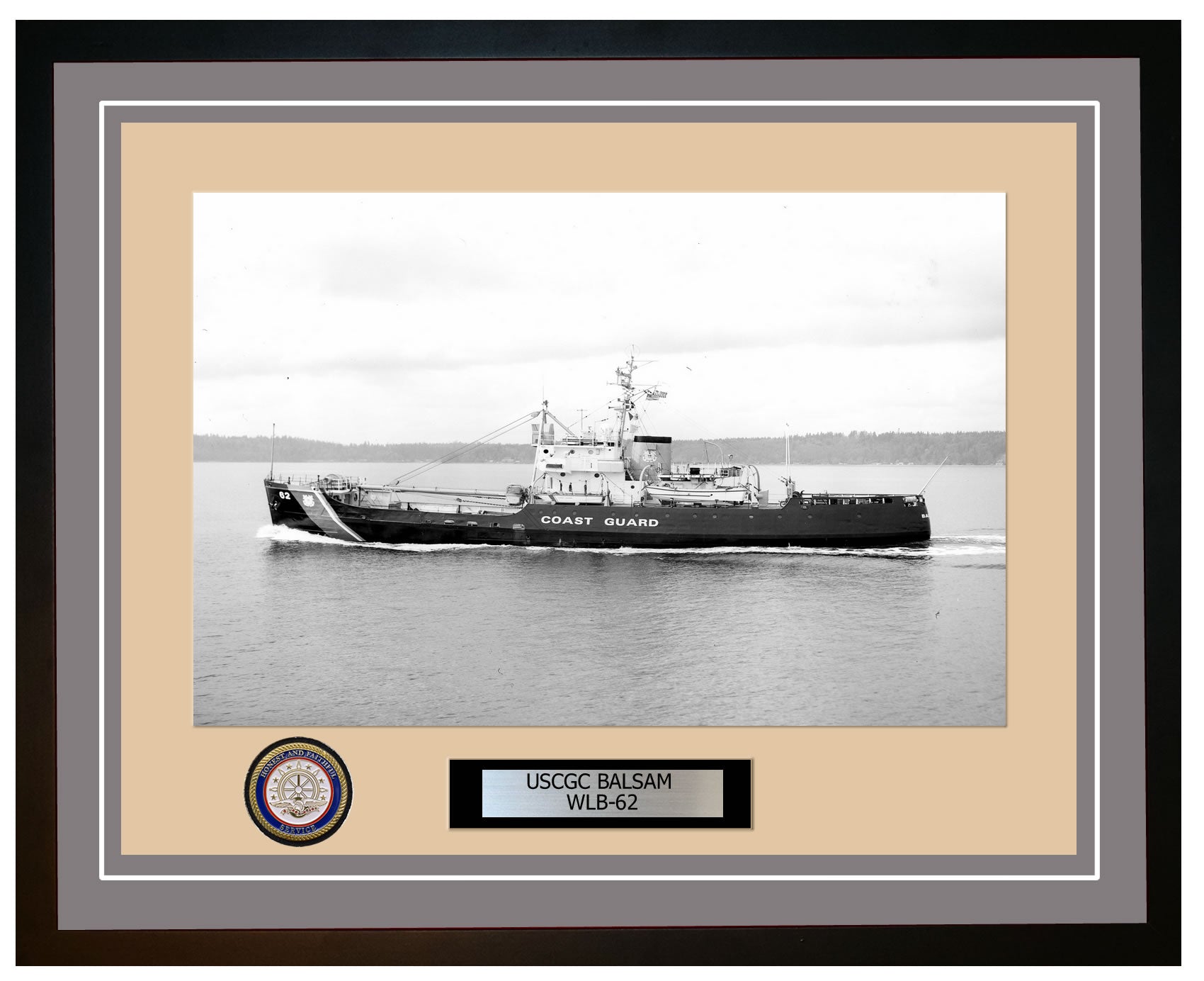 USCGC BALSAM WLB 62 Framed Coast Guard Ship Photo Grey 17WLB62