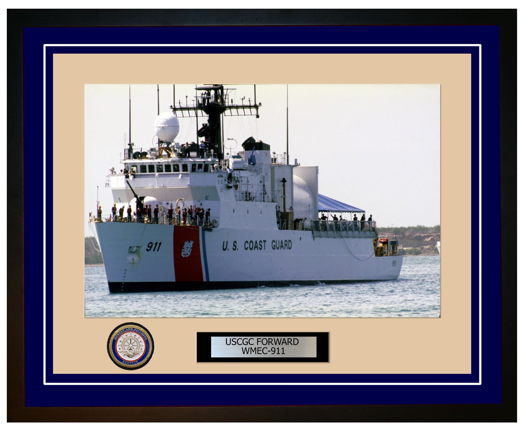 USCGC FORWARD WMEC 911 Framed Coast Guard Ship Photo Blue 181WMEC911