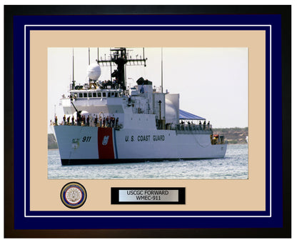 USCGC FORWARD WMEC 911 Framed Coast Guard Ship Photo Blue 181WMEC911