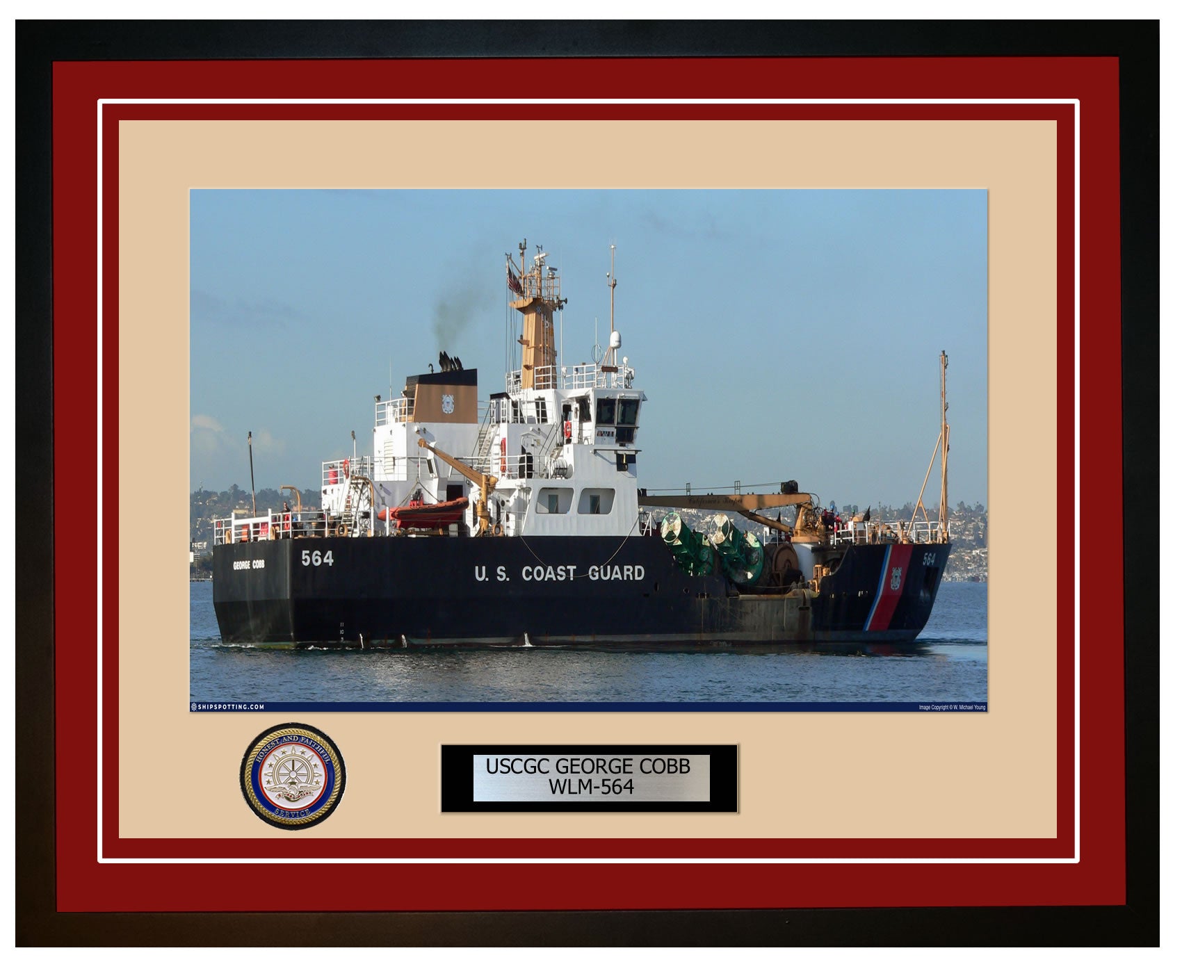 USCGC GEORGE COBB WLM 564 Framed Coast Guard Ship Photo Burgundy 185WLM564