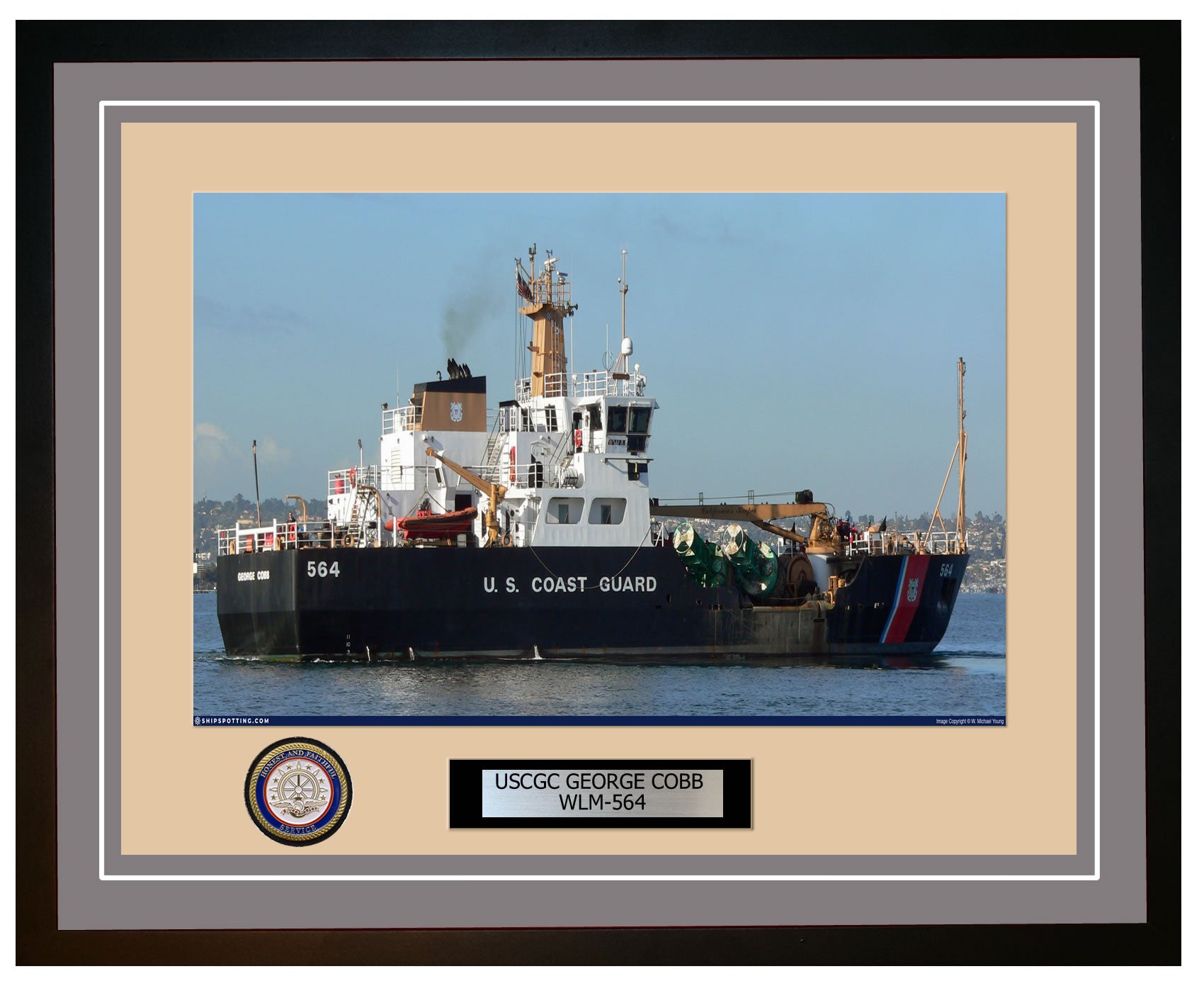 USCGC GEORGE COBB WLM 564 Framed Coast Guard Ship Photo Grey 185WLM564