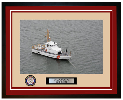 USCGC BONITO WPB 87341 Framed Coast Guard Ship Photo Burgundy 194WPB87341