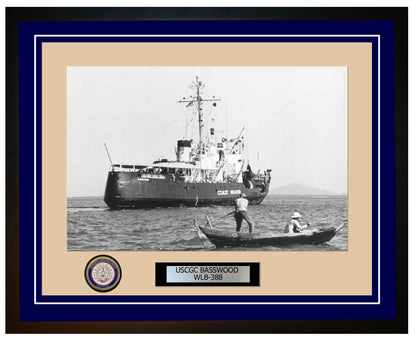 USCGC BASSWOOD WLB 388 Framed Coast Guard Ship Photo Blue 19WLB388