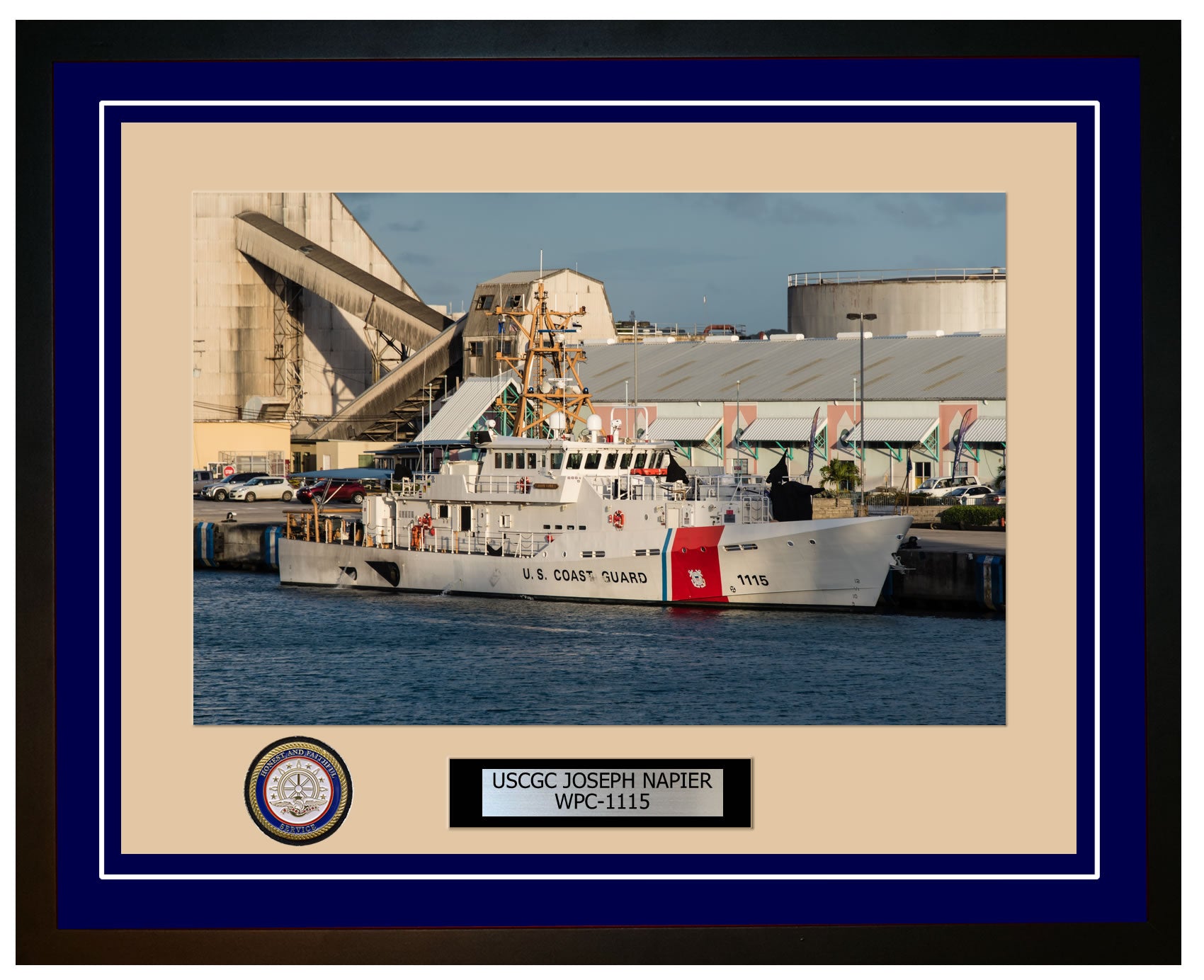 USCGC JOSEPH NAPIER WPC 1115 Framed Coast Guard Ship Photo Blue 206WPC1115