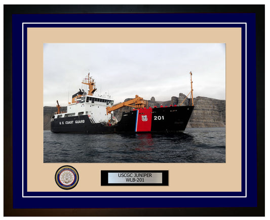 USCGC JUNIPER WLB 201 Framed Coast Guard Ship Photo Blue 207WLB201