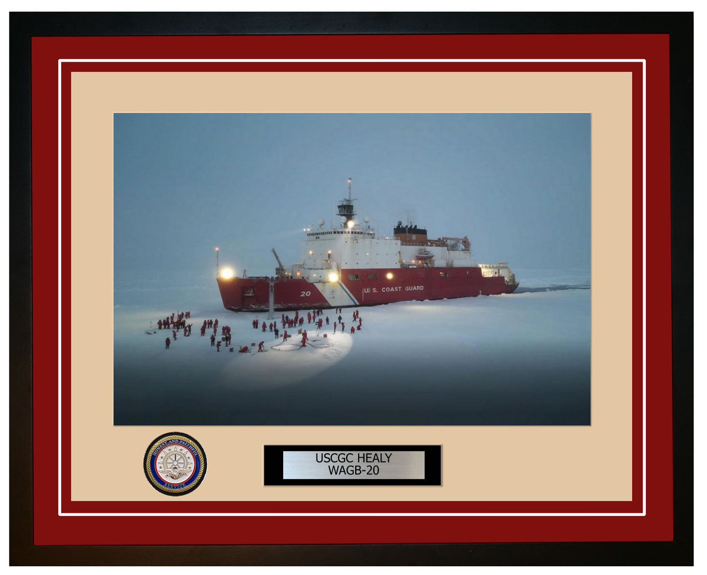 USCGC HEALY WAGB 20 Framed Coast Guard Ship Photo Burgundy 208WAGB20