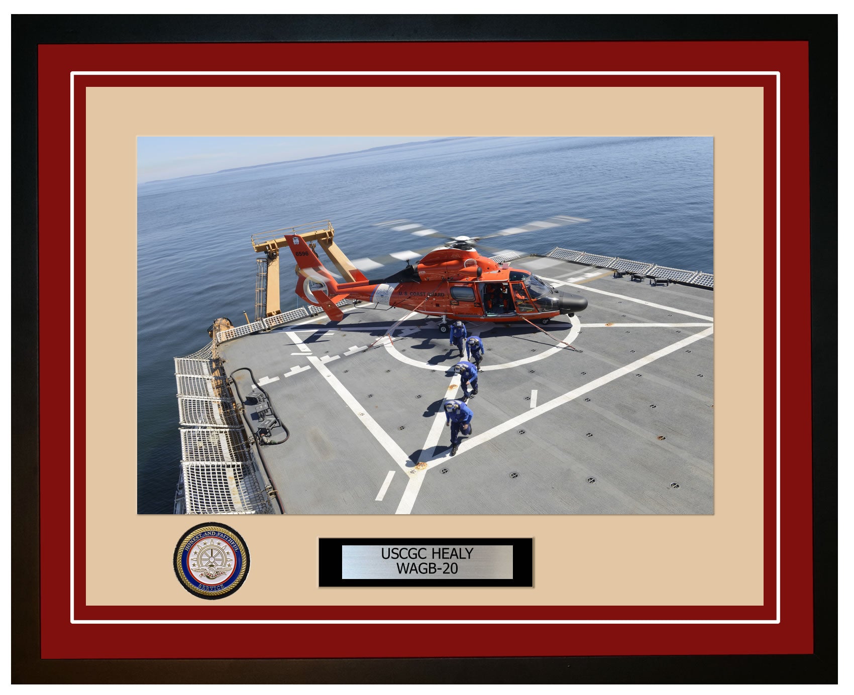 USCGC HEALY WAGB 20 Framed Coast Guard Ship Photo Burgundy 210WAGB20