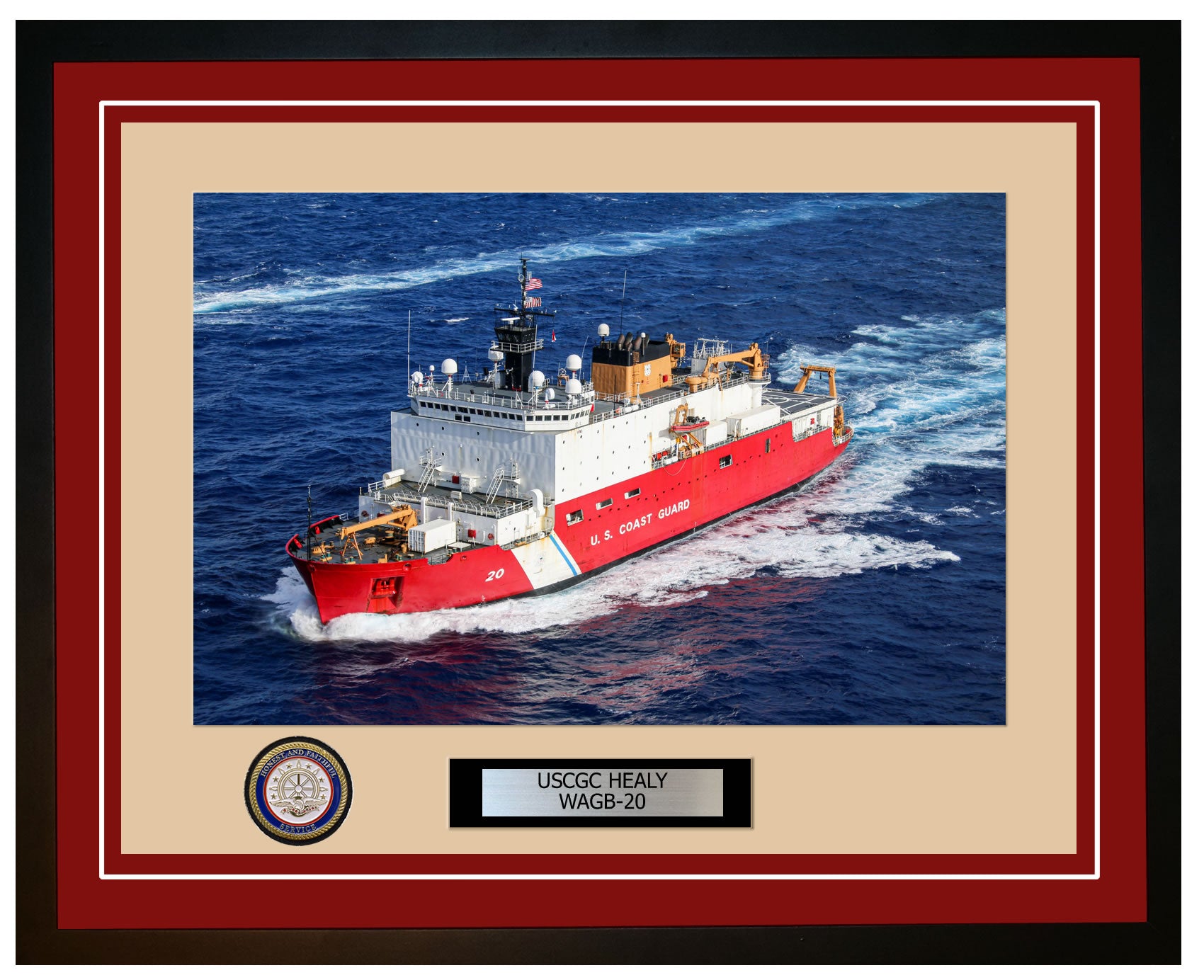 USCGC HEALY WAGB 20 Framed Coast Guard Ship Photo Burgundy 212WAGB20