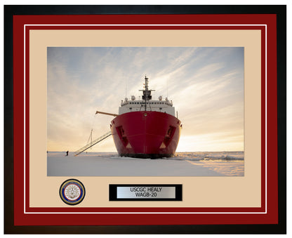 USCGC HEALY WAGB 20 Framed Coast Guard Ship Photo Burgundy 213WAGB20