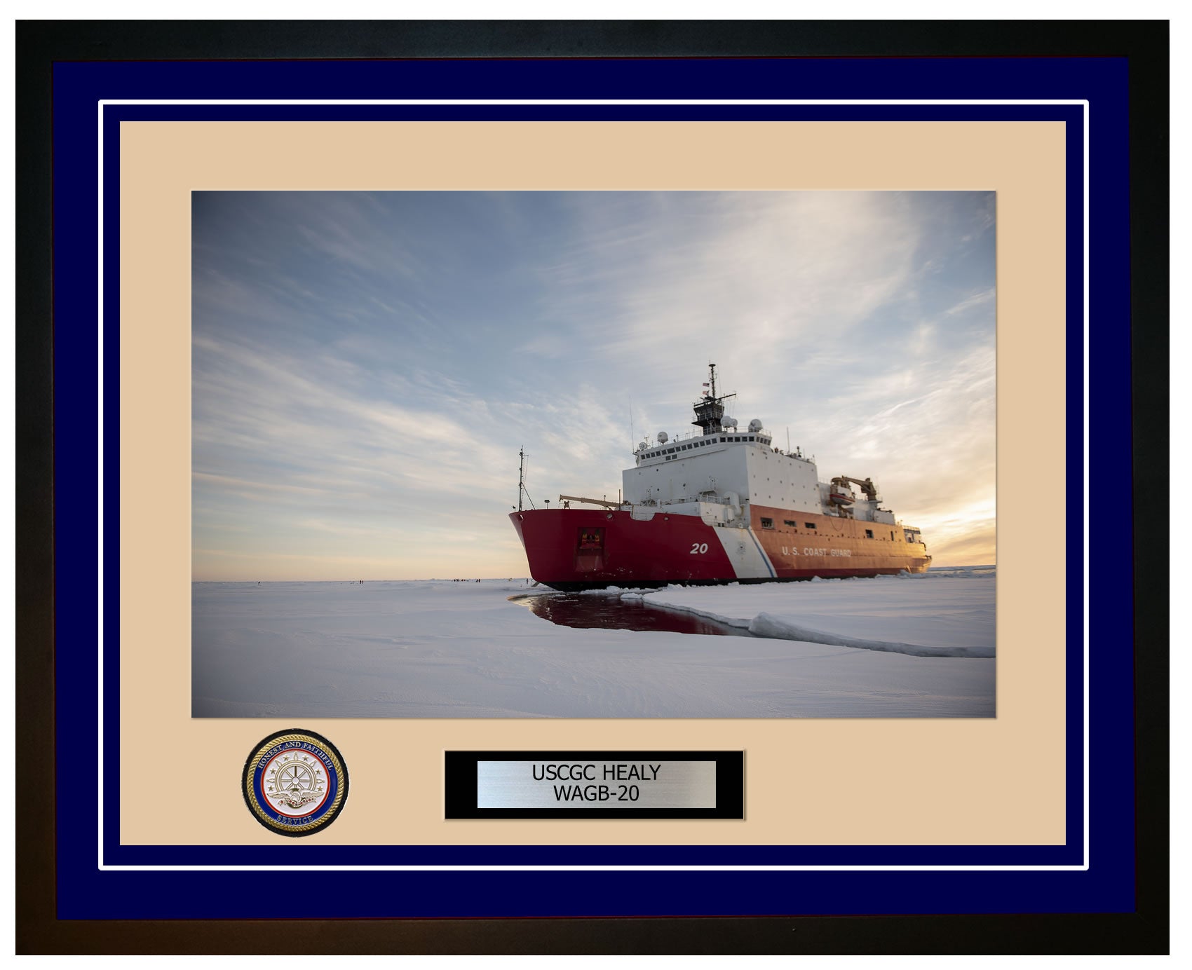 USCGC HEALY WAGB 20 Framed Coast Guard Ship Photo Blue 214WAGB20