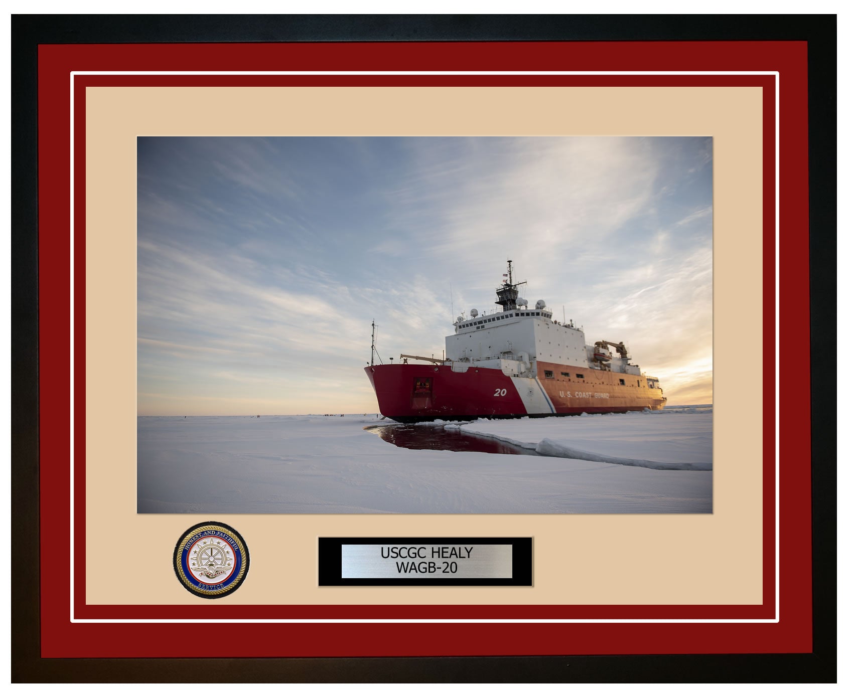 USCGC HEALY WAGB 20 Framed Coast Guard Ship Photo Burgundy 214WAGB20