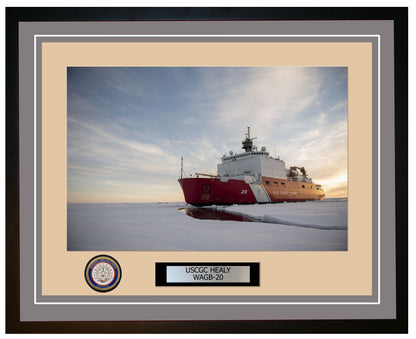 USCGC HEALY WAGB 20 Framed Coast Guard Ship Photo Grey 214WAGB20