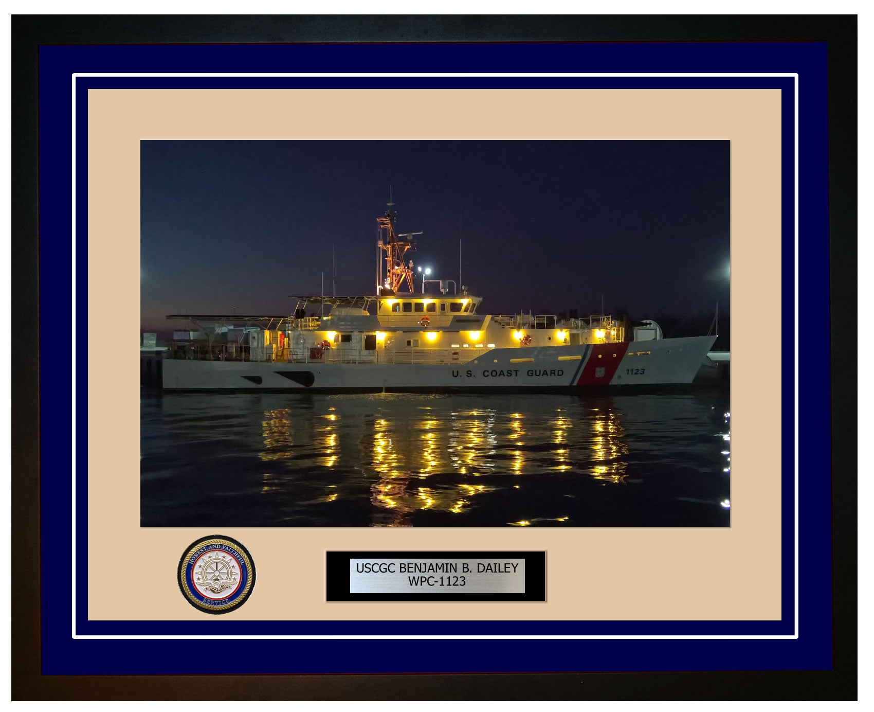 USCGC BENJAMIN B. DAILEY WPC 1123 Framed Coast Guard Ship Photo Blue 21WPC1123